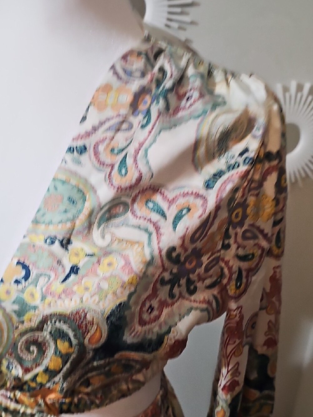 Lush Cream Paisley Wrap Maxi Dress - Picture 8 of 12